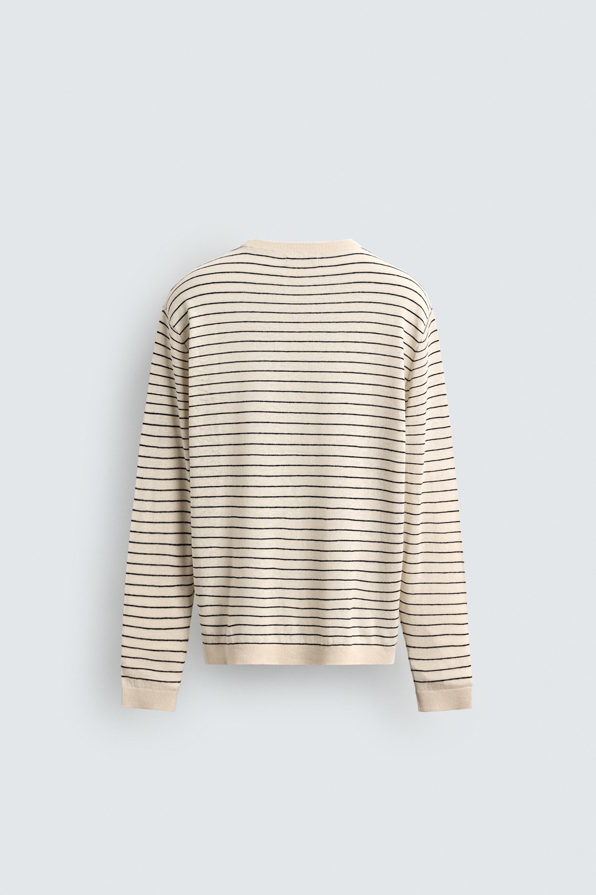 PULL À RAYURES LIN - COTON