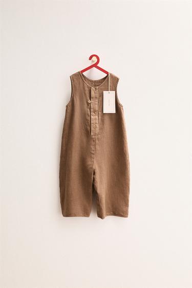 ZARA TIMELESS - PETO LARGO 100% LINO - Marrón / Topo de Zara