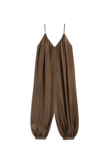 Zara Flowing sarouel jumpsuit - Brown