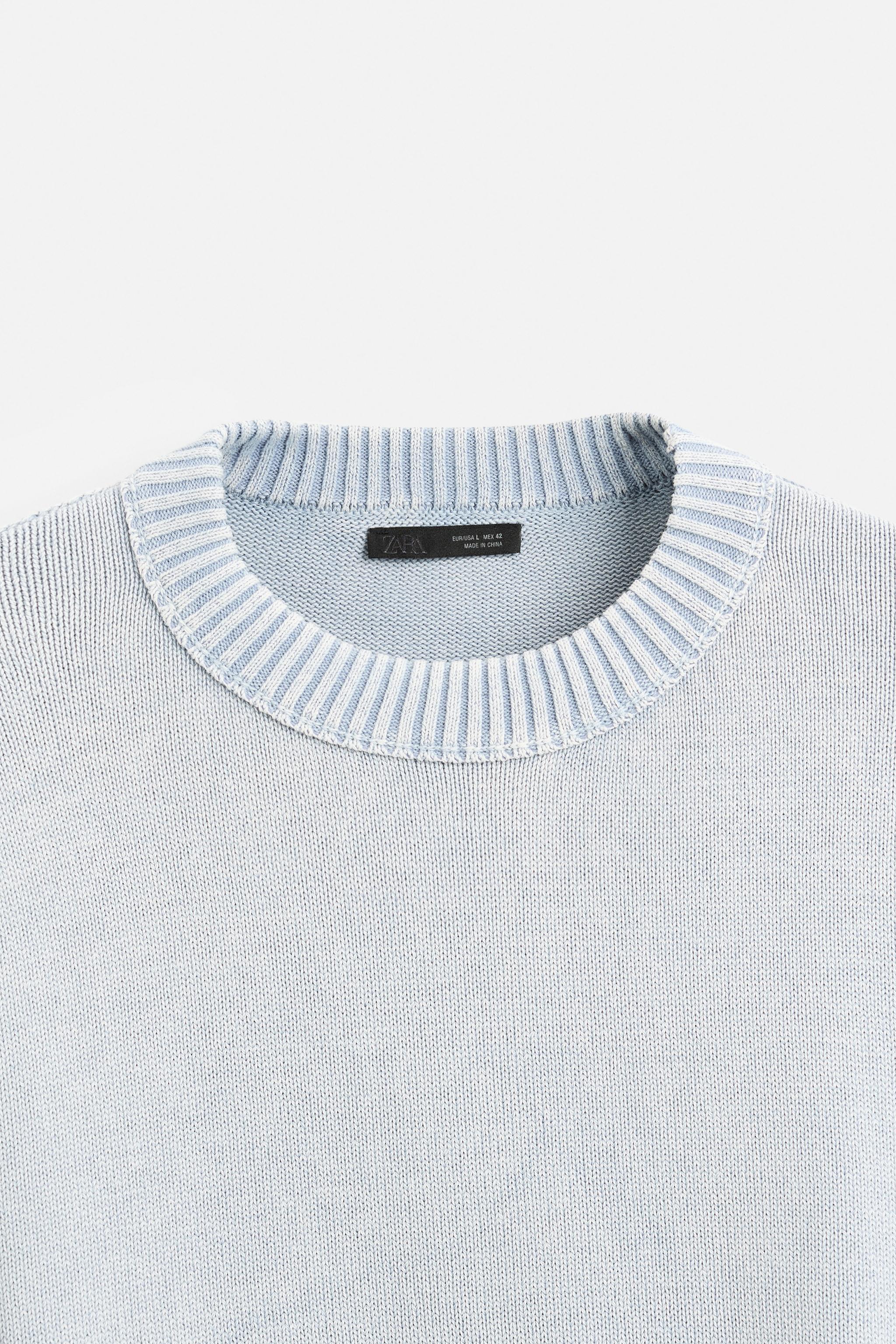 ZARA リバースエフェクトウォッシュセーター リバースエフェクトウォッシュセーター - 空色 | ZARA Japan / 日本