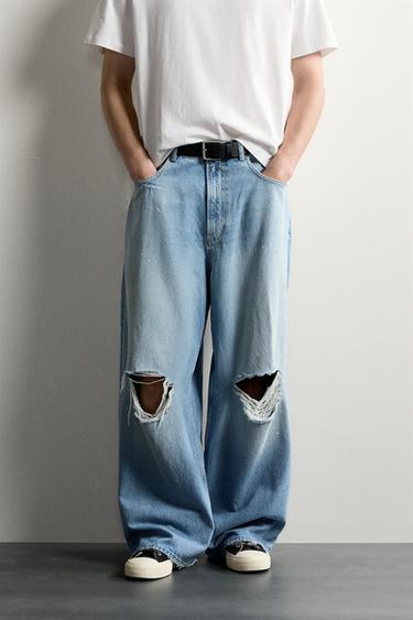 JEAN BAGGY DÉCHIRÉ - Bleu de Zara