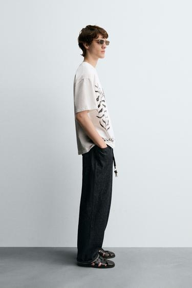 CONTRAST PRINT T-SHIRT - Ecru by Zara - Image 3
