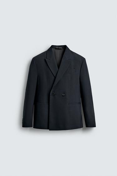 VESTE CROISÉE COSTUME RAYURES - Bleu marine foncé de Zara - Image 6