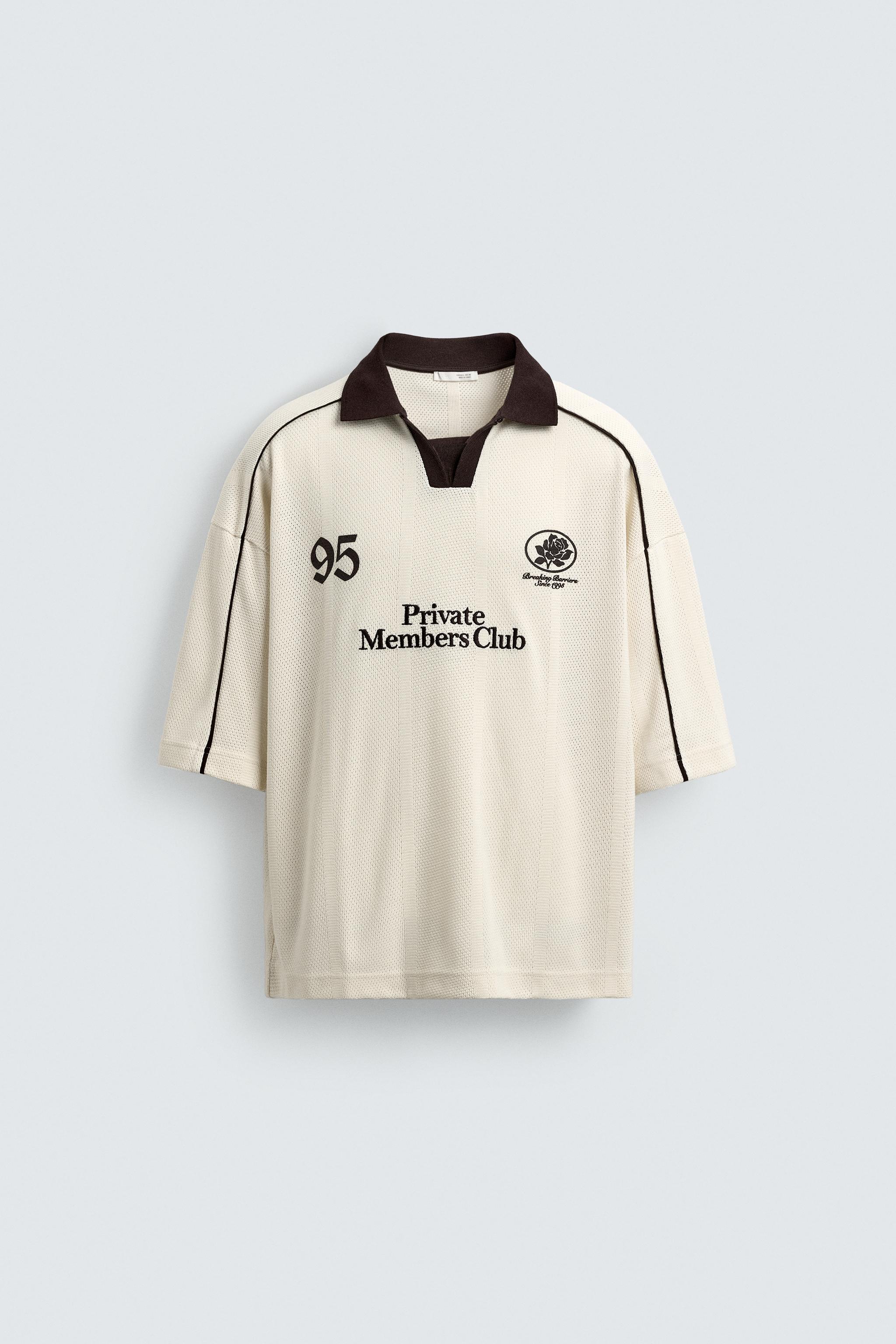 CONTRAST EMBROIDERED RETRO SOCCER POLO