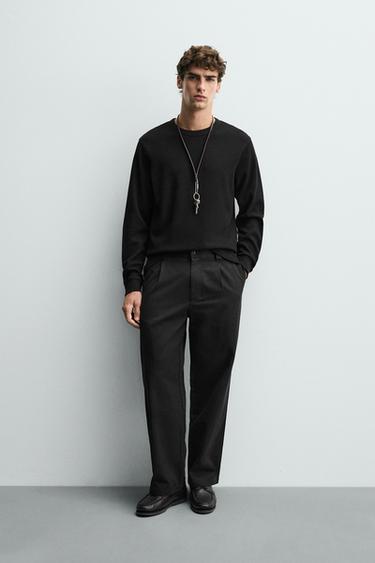 CAMISETA ESTRUCTURA CUADRILLÉ - Negro de Zara