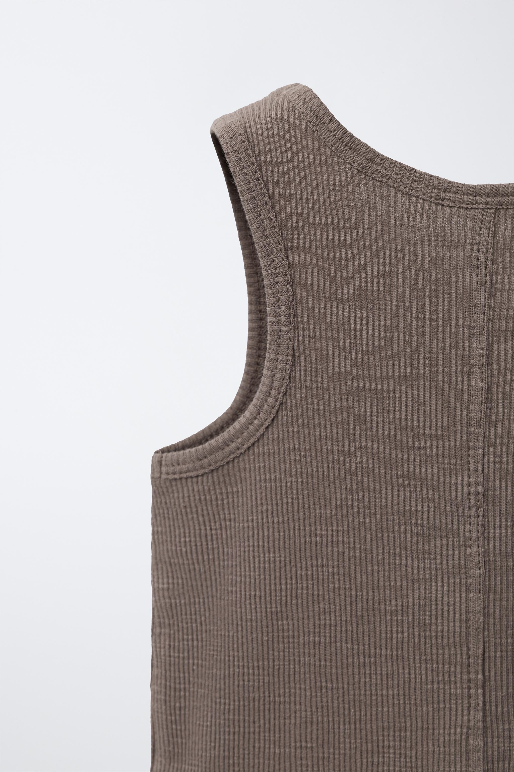 Детские футболки Zara RIBBED SLEEVELESS T-SHIRT — фото 5