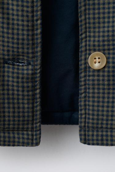GINGHAM CHECK PUFFER JACKET - Black / Green by Zara - Image 3