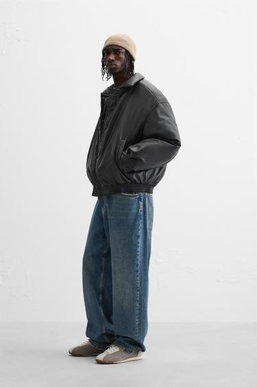 PADDED LEATHER EFFECT JACKET - Black by Zara - Image 3