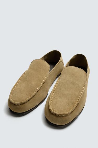 LEATHER LOAFERS - Beige de Zara - Image 1