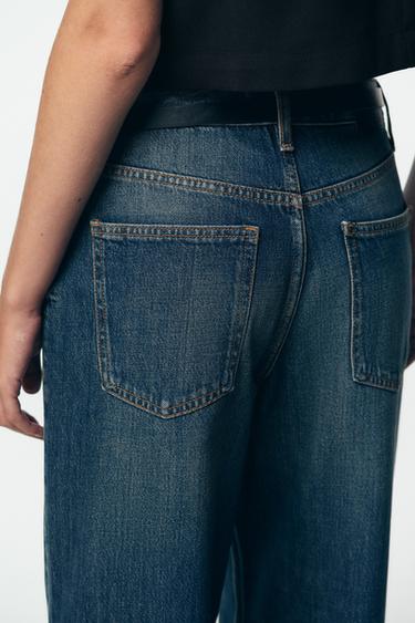 JEAN Z1975 CULOTTE TAILLE HAUTE CEINTURE - Bleu de Zara - Image 4