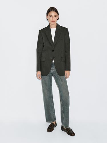 Blazer deux boutons 100 % laine - Vert foncé de Zara