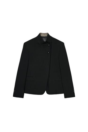 HIGH NECK BUTTONED BLAZER ZW COLLECTION