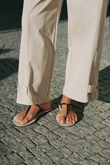 HIGH-WAIST CULOTTE TROUSERS - Mid-ecru by Zara - Image 3