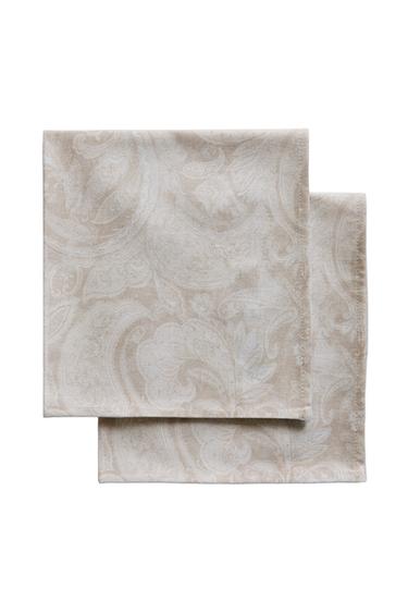 LOT DE SERVIETTES IMPRIMÉ PAISLEY (LOT DE 2) - Beige de Zara