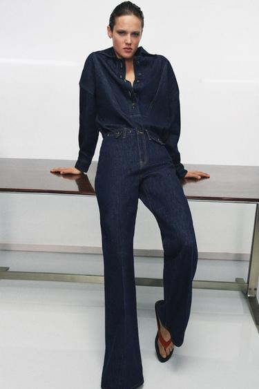 ΤΖΙΝ ZW COLLECTION FLARE ΨΗΛΟΜΕΣΟ - Μπλε του Zara