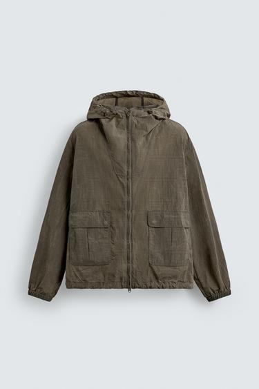 テクニカル リップストップ ジャケットダークベージュZaraのテクニカル リップストップ ジャケット - ダークベージュ 