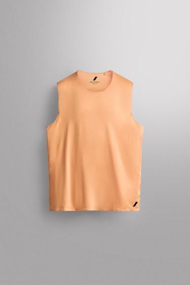 PLAYERA TANK RUNNING - Naranja de Zara