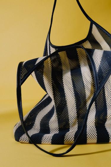 TOTE BAG LISTRADA - Bicolor da Zara