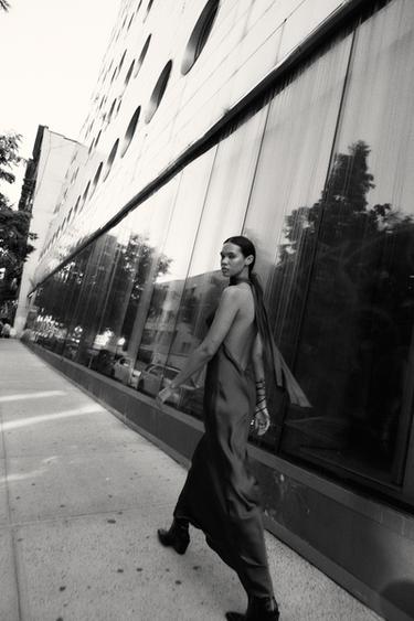 LONG HALTER NECK DRESS - Wine by Zara - Image 0