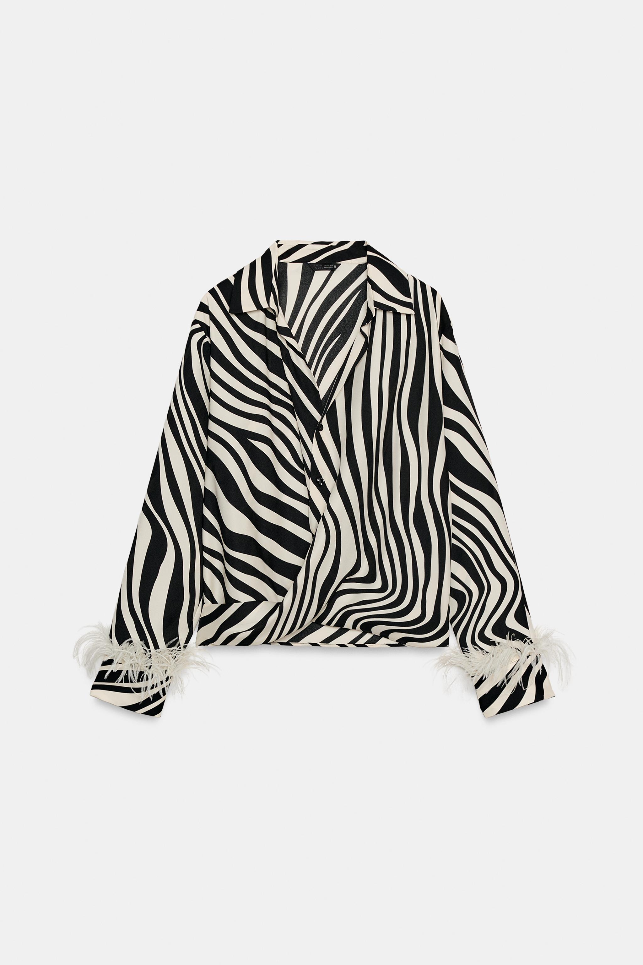 FEATHER ANIMAL PRINT SHIRT