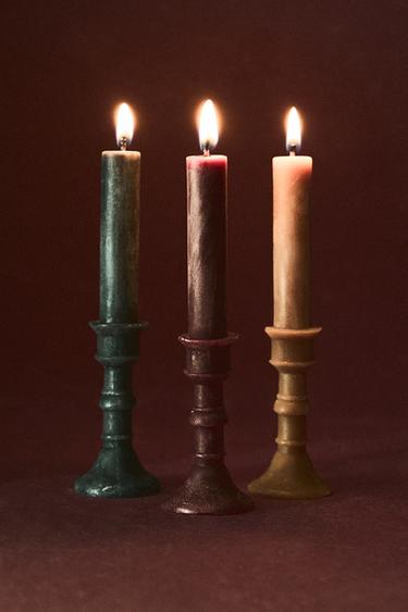 Zaras FLERPACK LJUSSTAKE MED DOFTLJUS (3-PACK) - kobolt