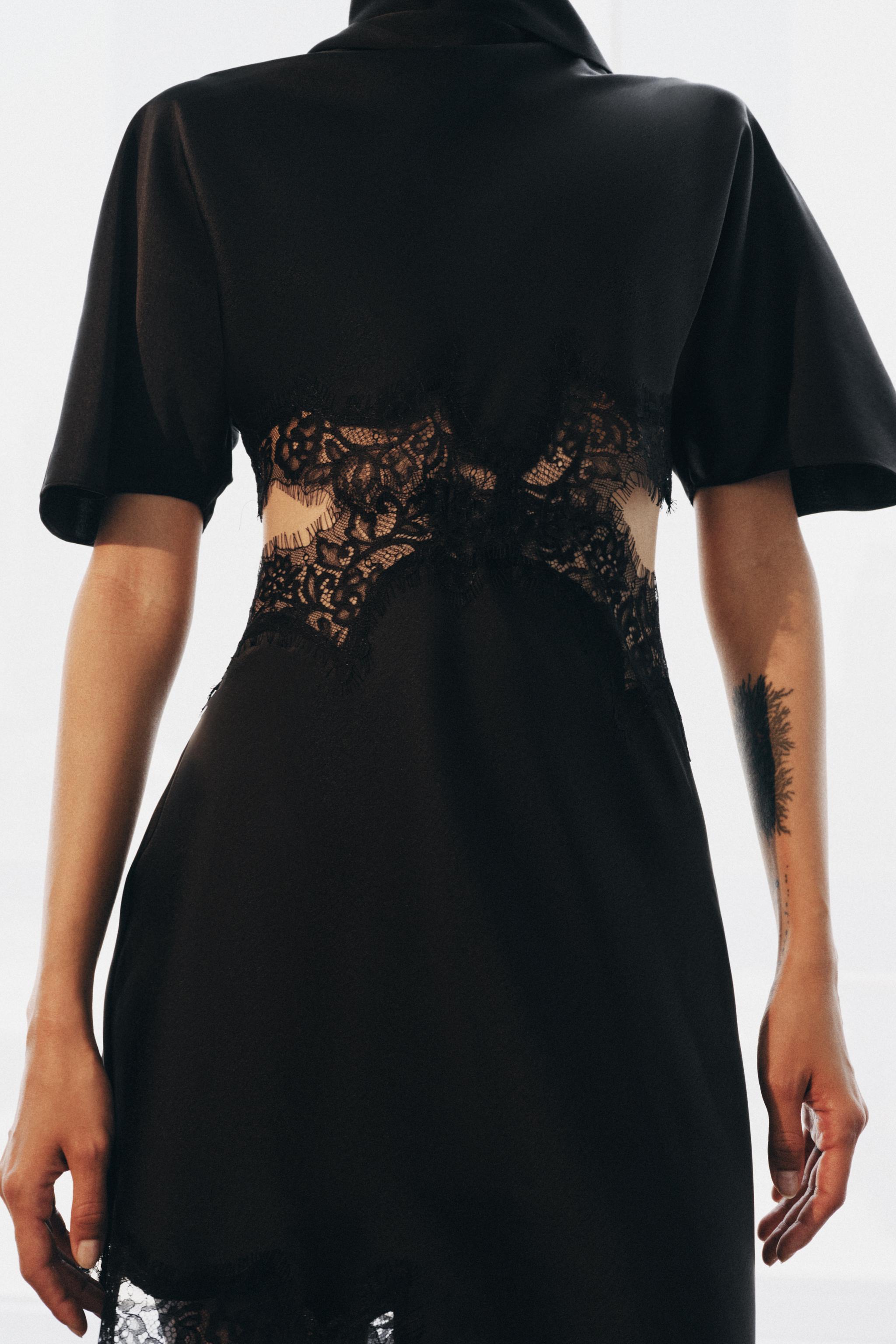 SATIN EFFECT LACE DRESS ZW COLLECTION