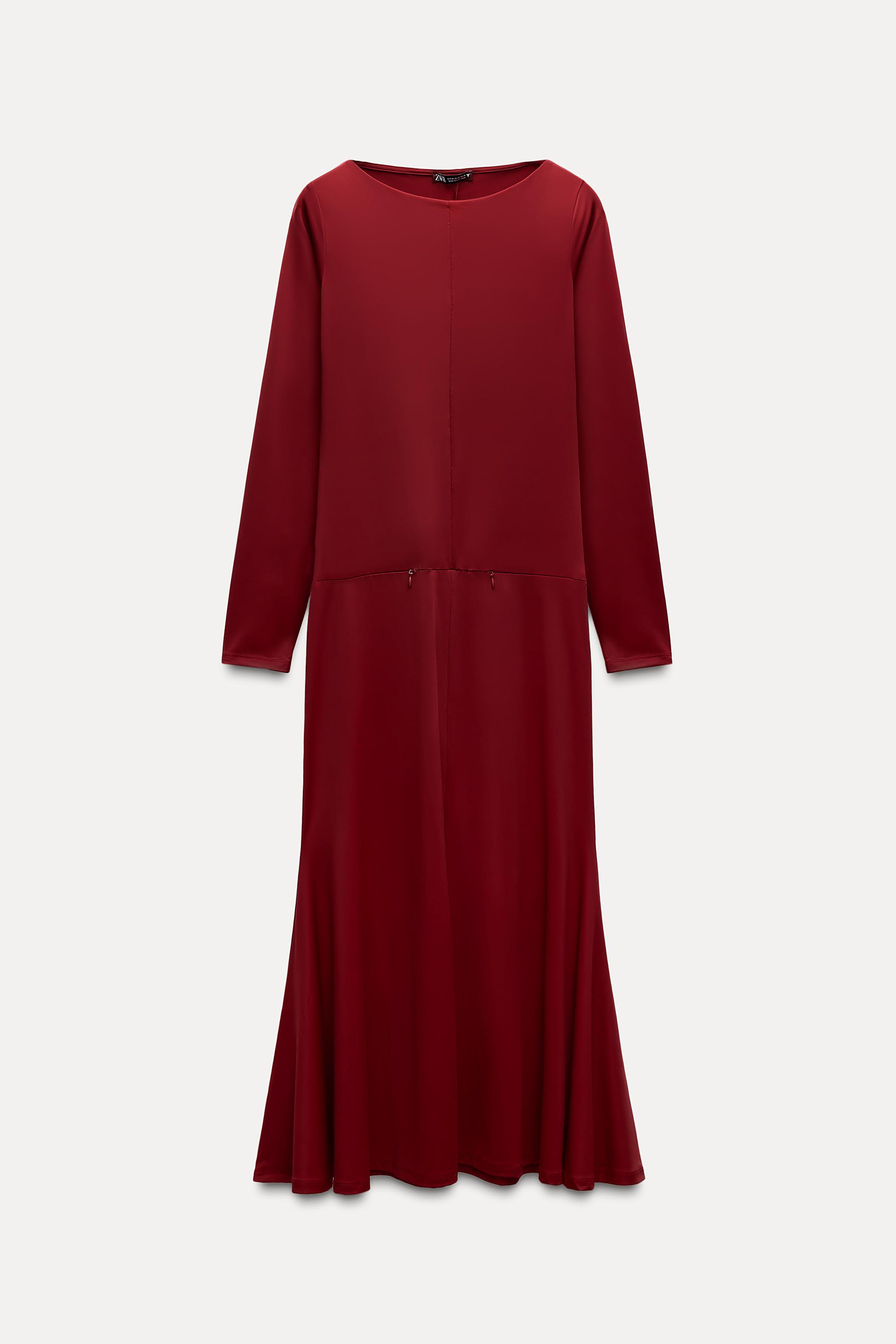 Robe rouge manche longue zara sales