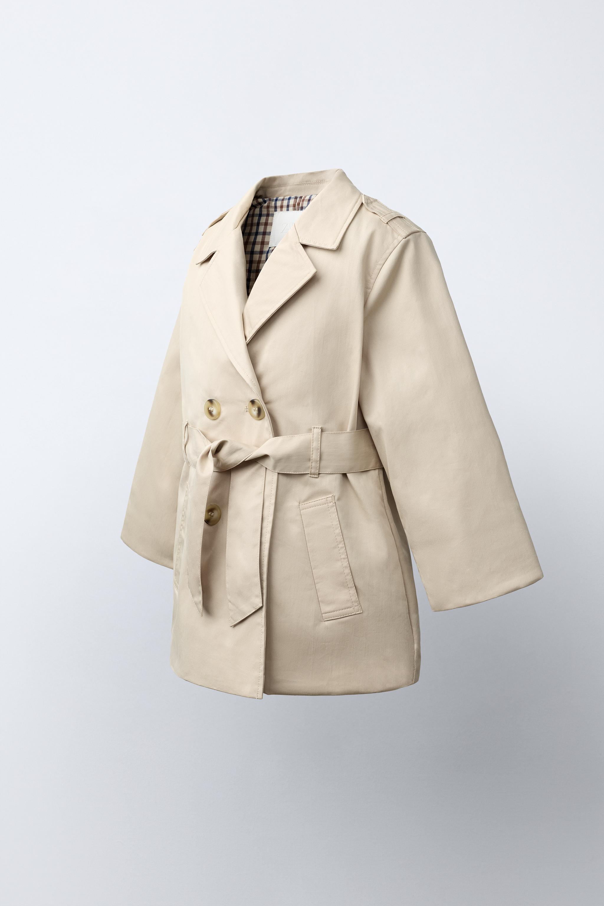 QUILTED PLAID LINED TRENCH COAT