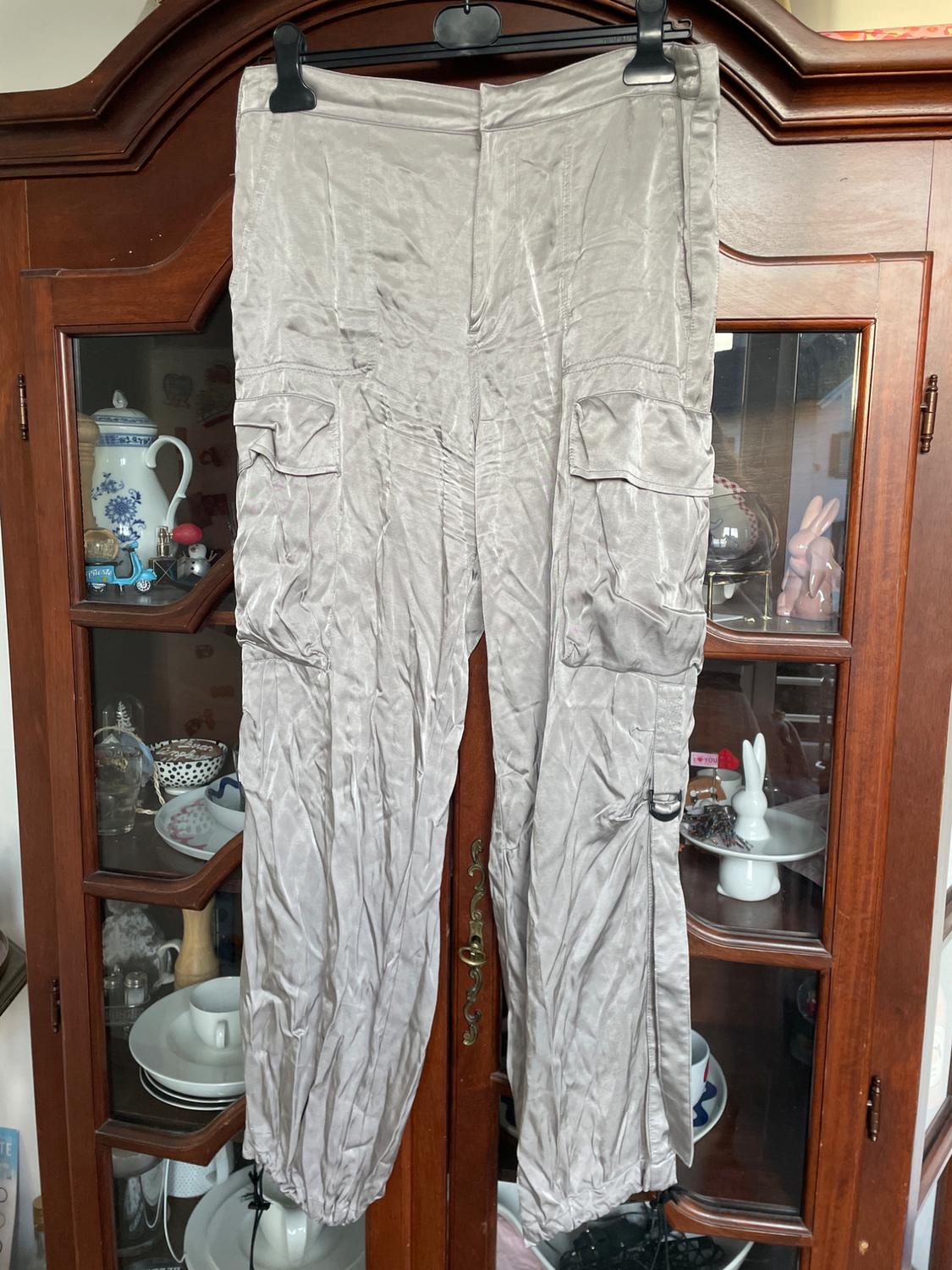 SATIN CARGO TROUSERS - Image 2