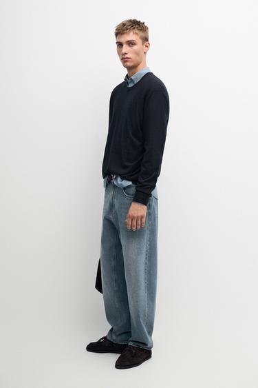 Pull en maille 100 % cachemire col rond - Bleu marine de Zara - Image 0