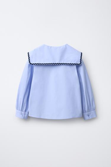 CHEMISE COL ONDULINE - Bleu clair de Zara - Image 1