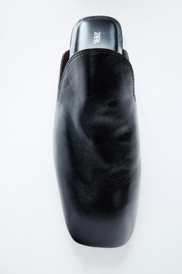 MOCASSIM DE COURO MULE - Preto da Zara