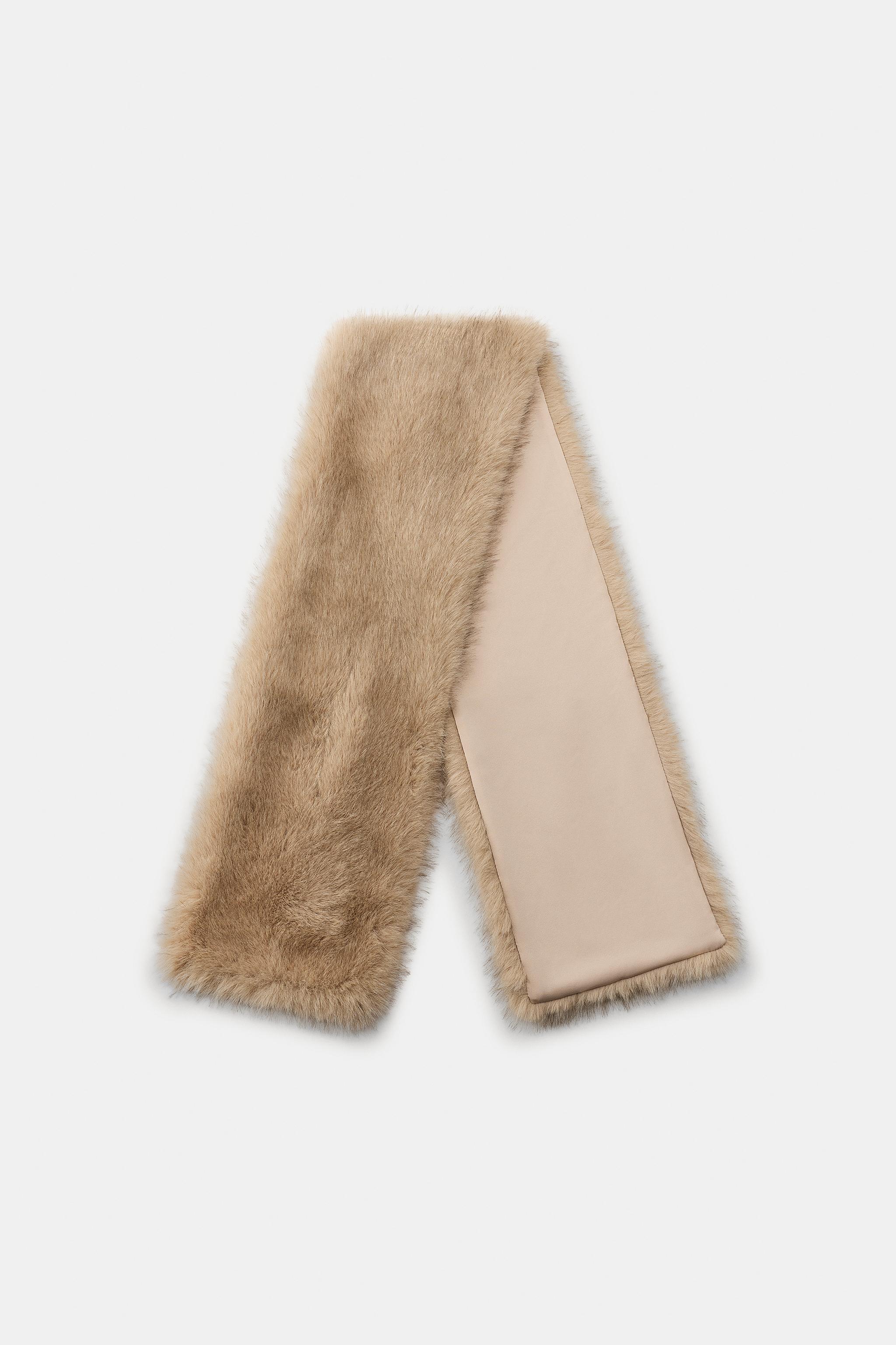 FAUX FUR SCARF WITH SLIT