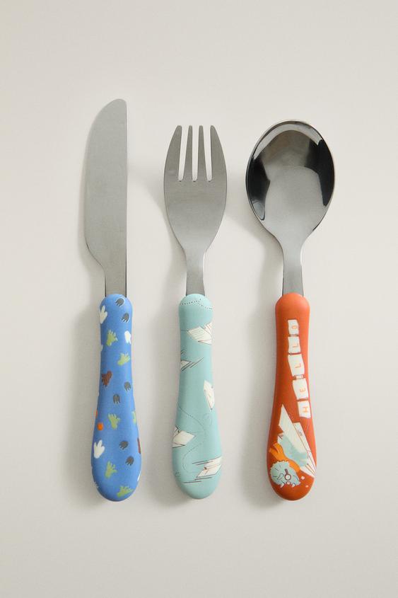 CHILDREN'S DINOSAUR CUTLERY SET - Multicoloured by Zara - Image 0