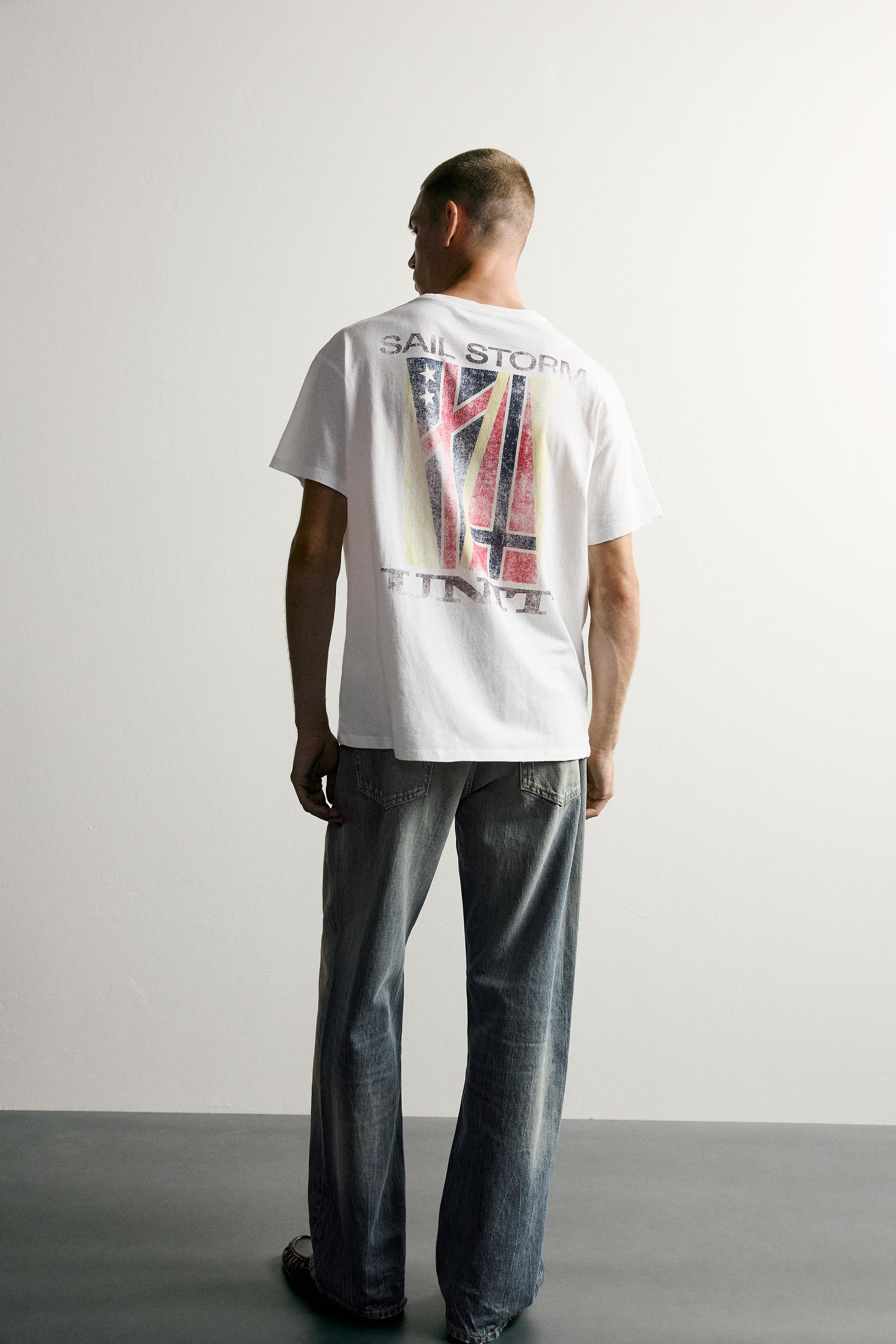 Мужские футболки Zara FLAG PRINT T-SHIRT — фото 6