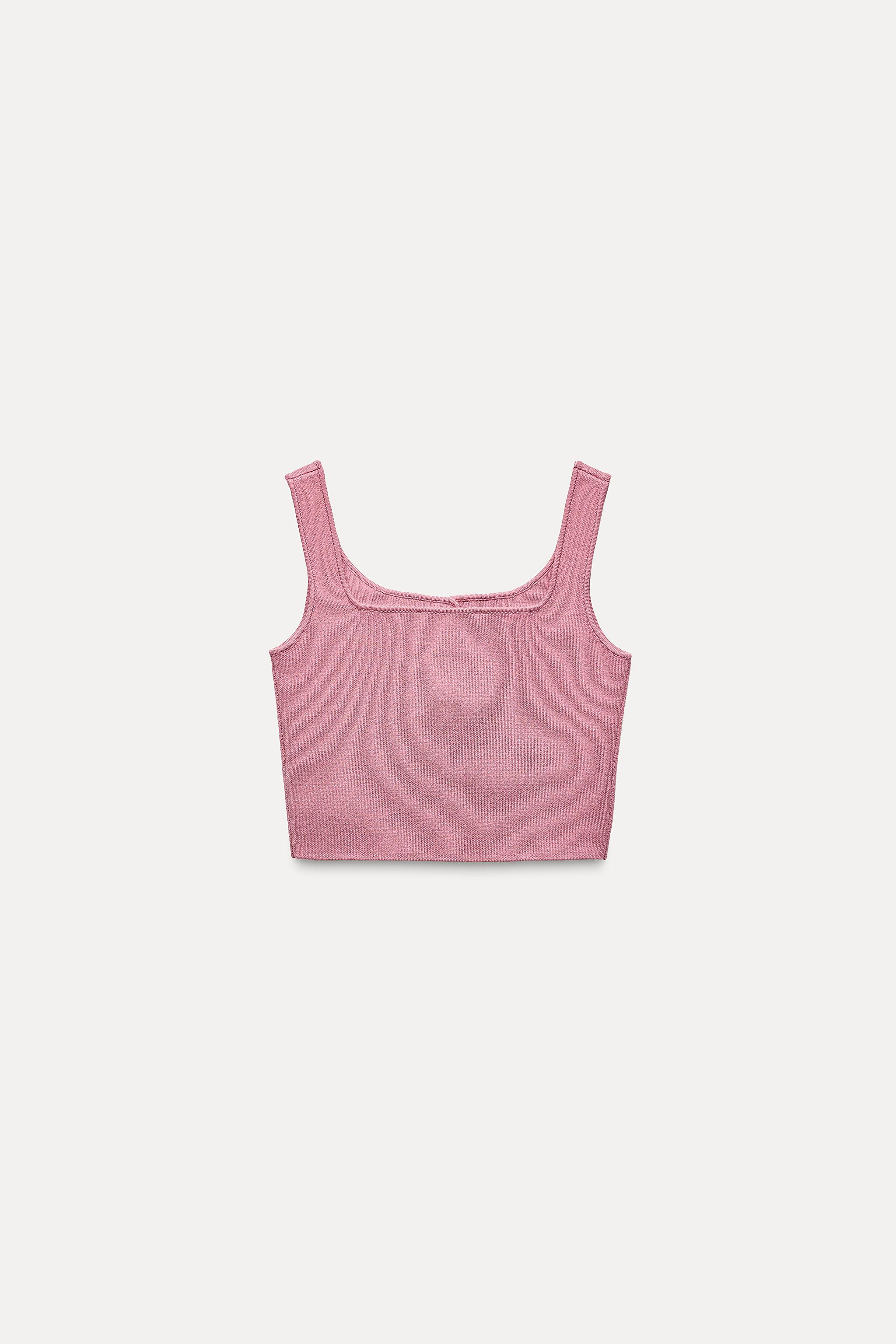 Baby pink crop tops hotsell