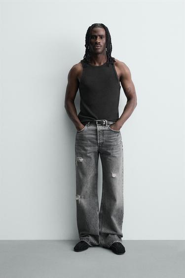 DÉBARDEUR CÔTELÉ DÉLAVÉ - Marron foncé de Zara - Image 0