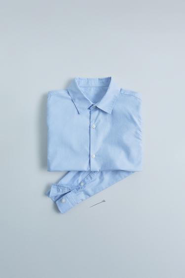Zara PLAIN DRESS SHIRT - Sky blue