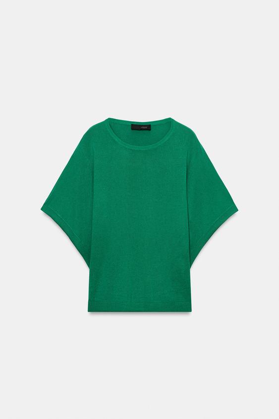 JERSEY PUNTO  MANGA AMPLIA - Verde de Zara - Imagen 0