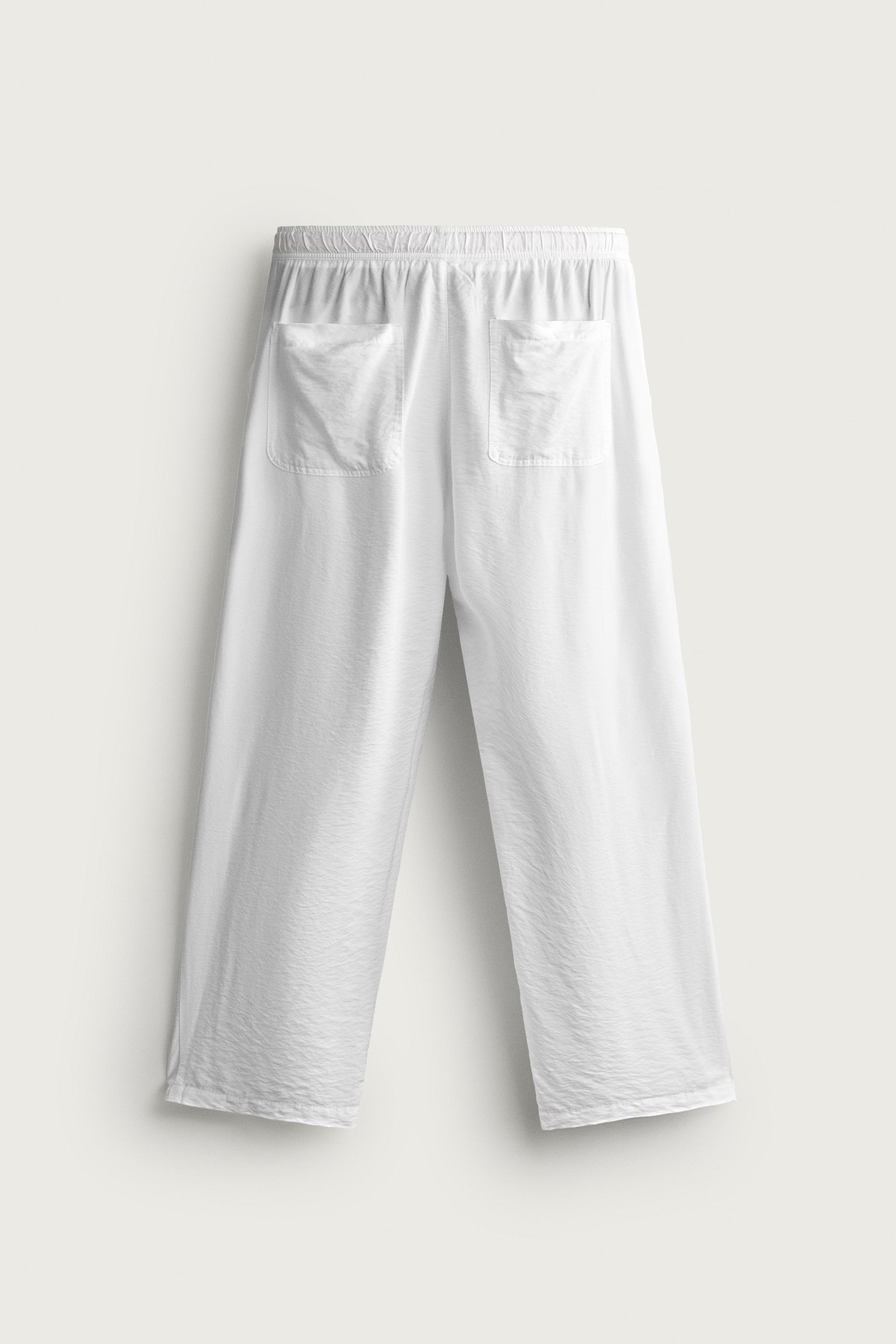 Zara DÖKÜMLÜ RELAXED FIT PANTOLON görsel 7