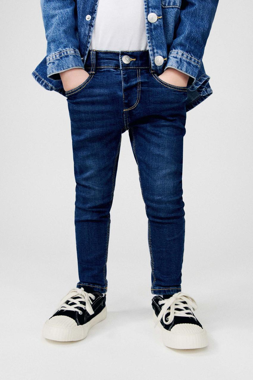 LOW FIT RIPPED JEANS - Blue
