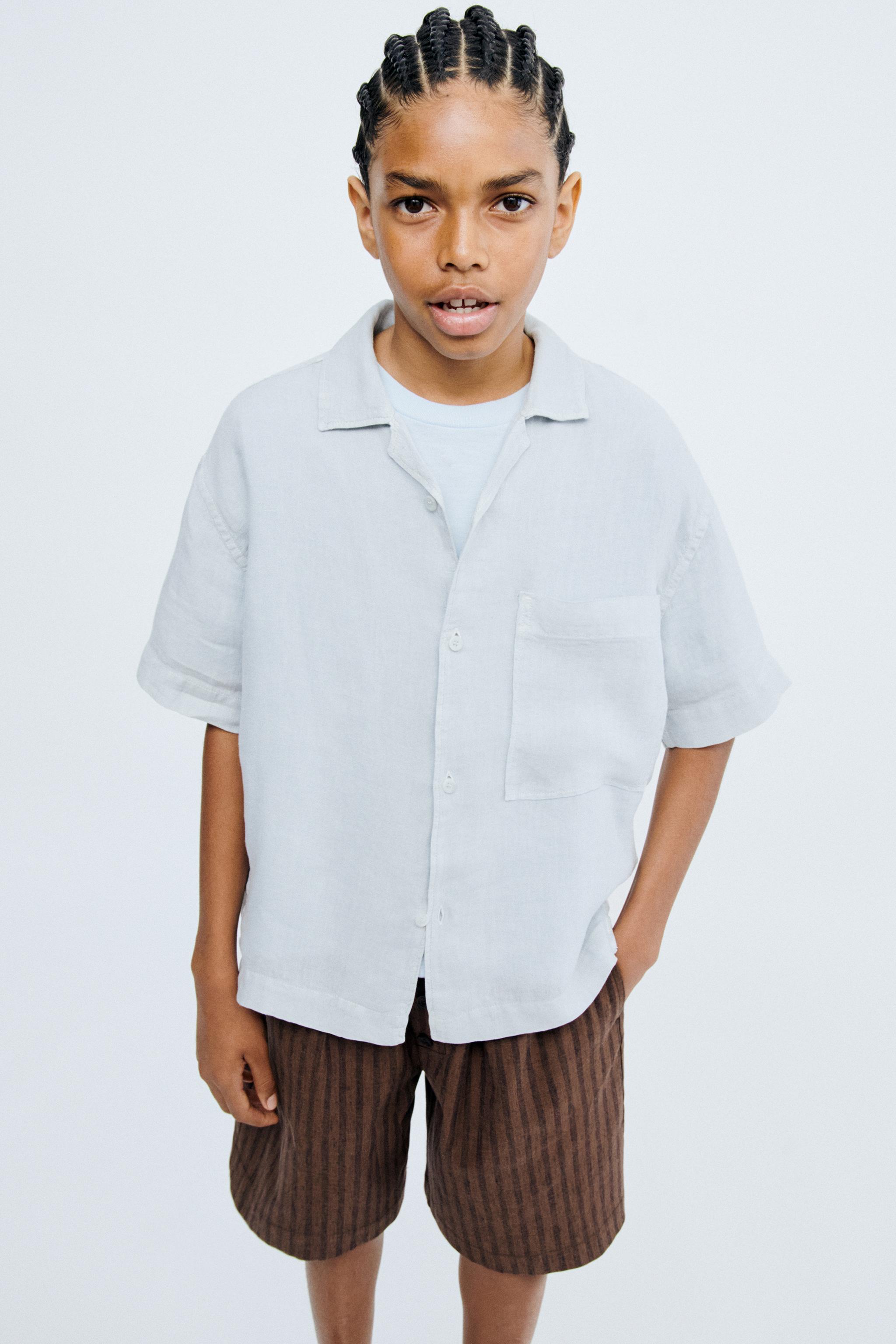 Детские рубашки Zara STORIESZ - 100% LINEN SHIRT — фото 5
