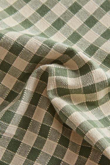 LOT SERVIETTES DE TABLE CARREAUX ET SURPIQÛRES (LOT DE 2) - Vert de Zara - Image 3