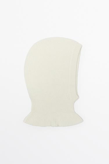 Wool Blend Knit Balaclava — Ecru 1