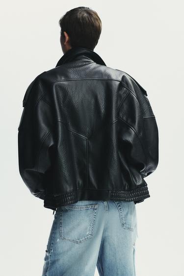 FAUX LEATHER JACKET - Black by Zara - Image 7