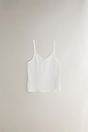 TOP MOTIF CROCHET - Écru de Zara - Image 0