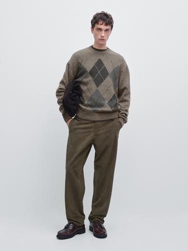 Zara Straight-leg corduroy trousers - Brown - Image 0