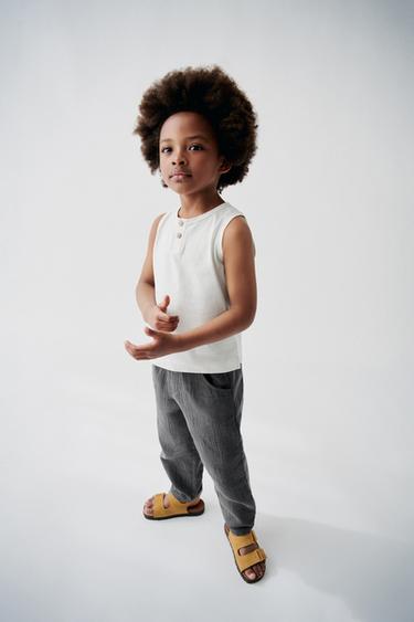 PANTALON BAGGY EN MATIÈRES VARIÉES - Gris anthracite de Zara - Image 4