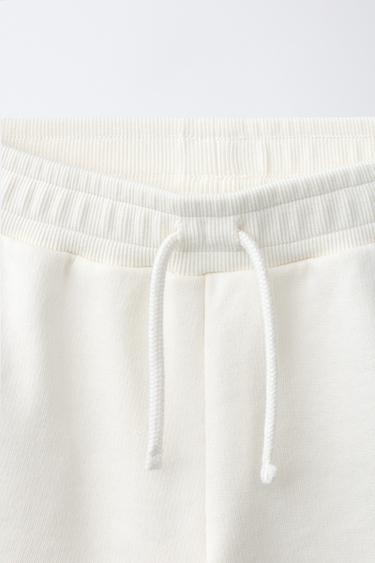 CONTRAST TEXT BERMUDA SHORTS - Ecru by Zara - Image 2