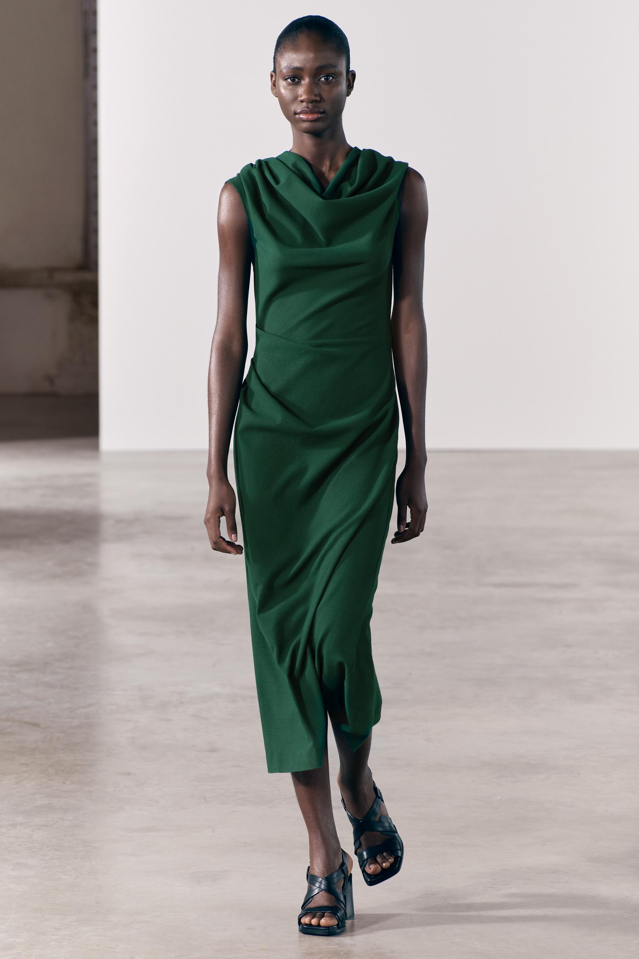 DRAPED SHEATH DRESS ZW COLLECTION - Green